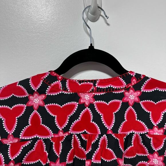 Saloni Abstracts Floral Print Ashley-B Shift Dress in Chilli Pawpaw Size 4 NWT - Picture 11 of 15